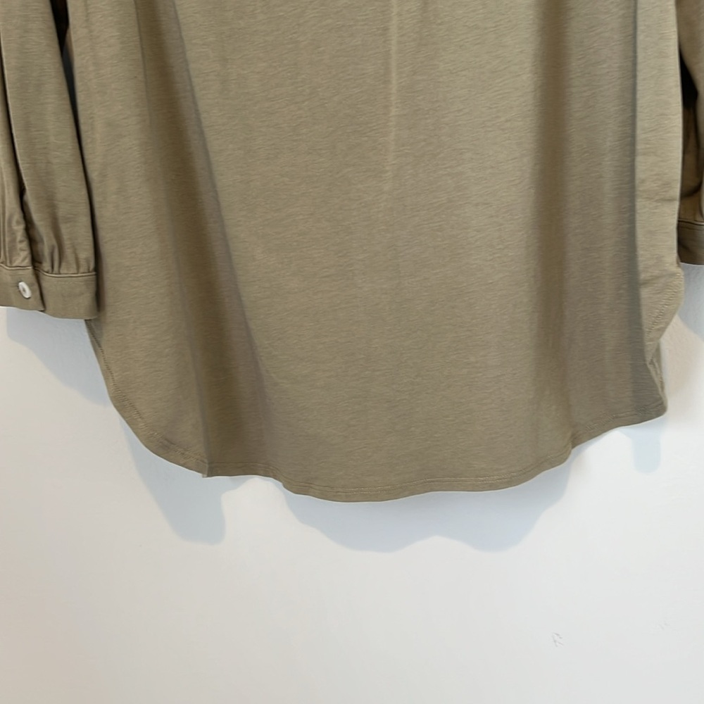 Lands End Womens Long Sleeve A-line Tunic Button Up Top Sunwashed Olive Medium - Picture 15 of 16